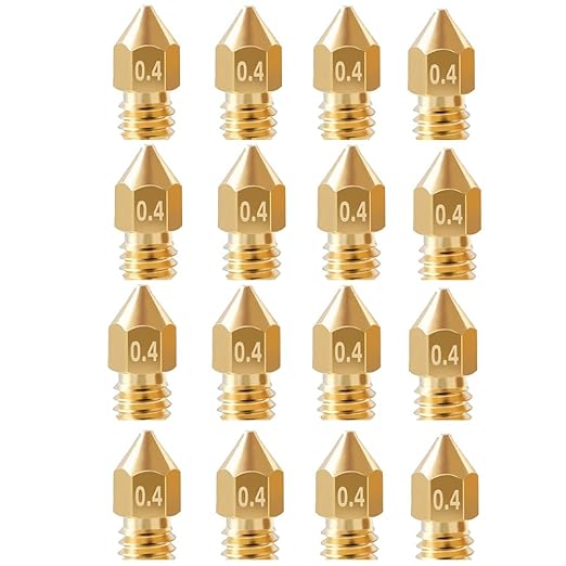 16Pcs Ender 3 Nozzles 0.4mm, MK8 Extruder Nozzles 0.4mm Compatible by TIEXYE
