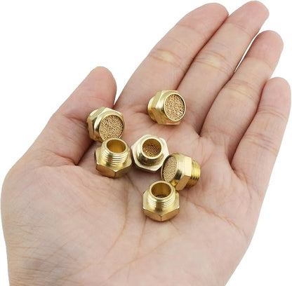 Wealrit 10 PCS Pneumatic Exhaust Mufflers, 1/8" Male Thread Hex Copper Air - Image 4