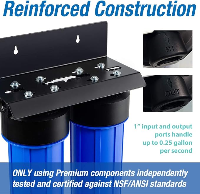 iSpring WGB22BM+AHPF12MNPT16X2 2-Stage Whole House Water Filtration System - Image 2