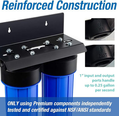iSpring WGB22B-PB+AHPF12MNPT16X2 2-Stage Whole House Water Filtration System - Image 2