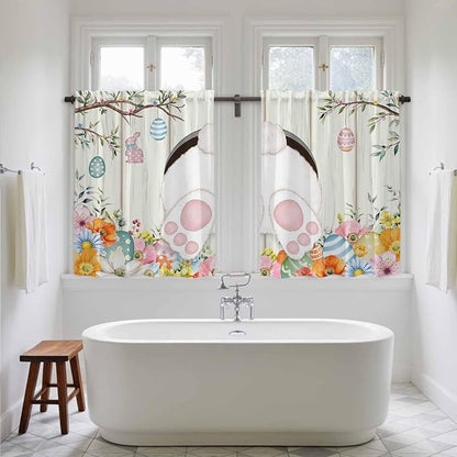 Easter Kitchen Curtains 54 Inch Long 2 Panel Set, Rod Pocket Window Curtains - Image 5