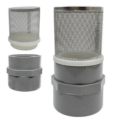 1.5" Stainless Steel Filter Cover Connected to 1.5 inch/DN40 Grey PVC Filter by AIMCOCO