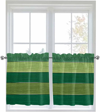 Farm Retro Green Wood Grain Window Valance Curtains, Rustic Wooden Plank - Image 9