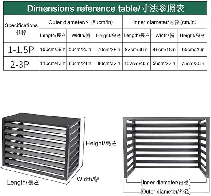 Aluminum Air Conditioner Fence Set of 2, Louvered Outdoor AC Unit Cover - Image 2