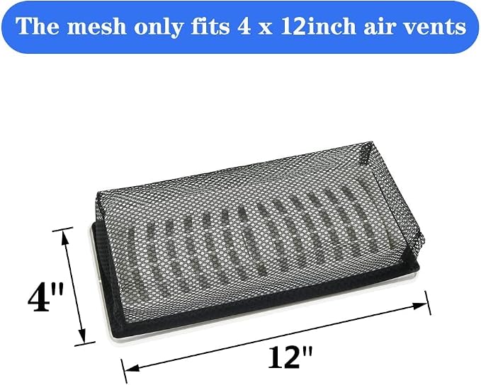 4"x12" Floor Register Trap Covers Screen Air Vent Filters - Image 4