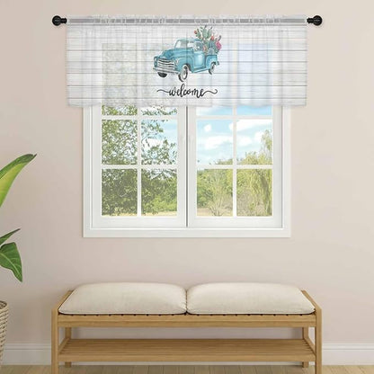 Welcome Sheer Valance Curtains, Summer Car - Image 4