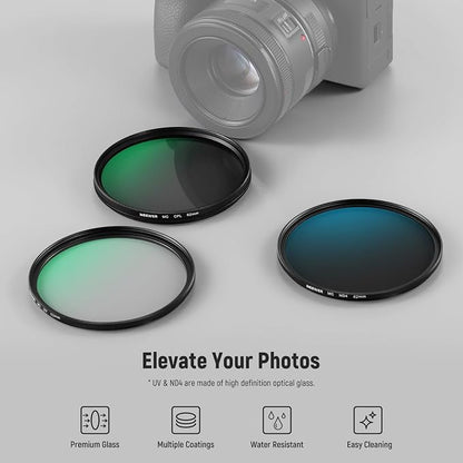 NEEWER 62mm UV/CPL/ND Lens Filter Kit - Image 2