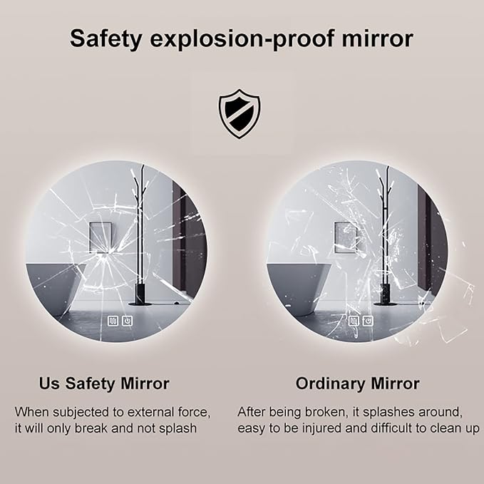 Led Mirror for Bathroom, Bathroom Mirrors for Vanity, Shatter-Proof, - Image 5