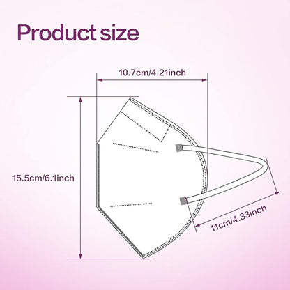 Miuphro KN95 Disposable Face Mask 25 Pack 5-Ply Breathable Safety Masks Against - Image 2