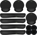 Ergonomic Mouse Pad with Wrist Rest Premium Memory Foam Keyboard and Mouse Wrist Rest Pads Set- for Comfortable Typing &Wrist Pain Relief (Pack of 4)
