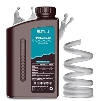 SUNLU Flexible 3D Printer Resin, 66A 3D Printing Resin by SUNLU