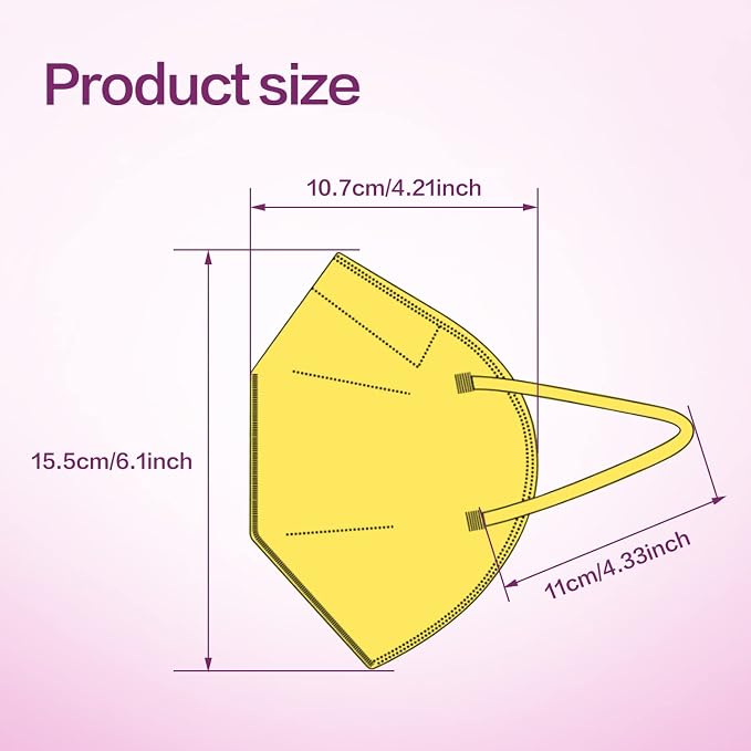 Miuphro KN95 Face Mask, 5-Layer Design Cup Dust Safety KN95 Masks 25 Pack - Image 2