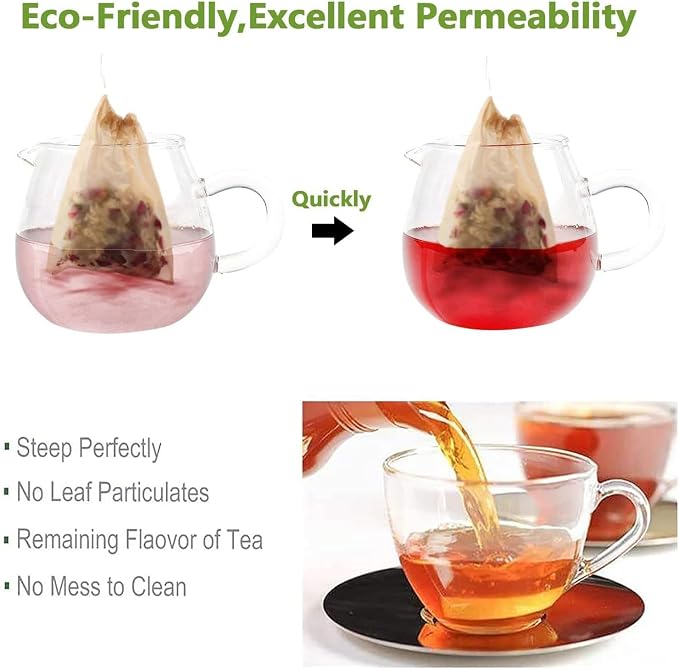 Tea Filter Bags with Free Tea Spoon, Safe & Natural Material, Disposable Tea - Image 9