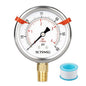 0 to 60 Psi Pressure Gauge, Glycerin Liquid Filled, 2.5 inch Dial, 1/4" NPT by SCTSNSR