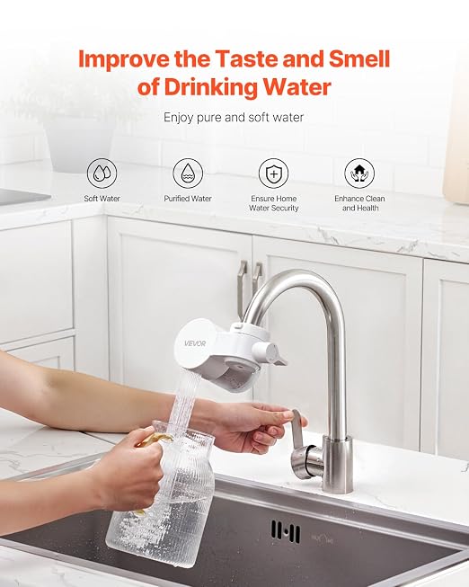 VEVOR Faucet Mount Water Filter, Horizontal Water Purifier - Image 2