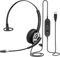 MAIRDI USB Headset with Microphone for PC, Computer Headset with Mic Noise Canceling for Laptop Teams Zoom Office Call Center Voip Telephone Calls, Dictation Headset for Dragon Naturelly Speaking
