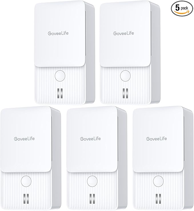 GoveeLife Water Leak Detectors 5 Pack, 100dB Adjustable Audio Alarm and Leak and Drip Alerts, Detector for Home, Bedrooms, Basement, Warehouse, Cabin/RV