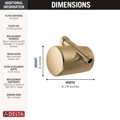 Delta Faucet Clarifi Standard Shower Filter Attachment - Image 7