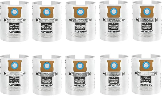10 Pack Shop Vac 5-8 Gallon Filter Bags, ALYYDBG Type E 90661 9066100 9066133 by ALYYDBG
