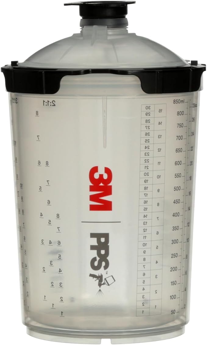 3M PPS 2.0 Spray Gun Cup, Lids and Liners Kit, 28 Ounces, 200-Micron Filter - Image 11