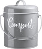 Gray Compost Bin Kitchen, 1.3 Gallon Farmhouse Kitchen Compost Bin Countertop by DAYYET