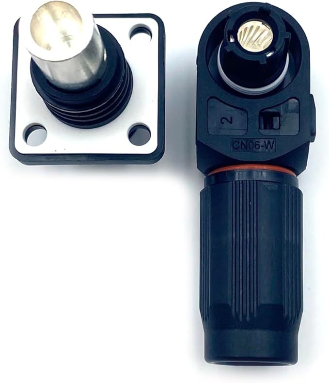 1 Set Battery Energy Storage Connector, 300A High Current Connectors Quick Plug Terminal Black Right Angle Plug and Socket IP67 Waterproof Power Adapter Crimping 95mm² Wiring (1500V)