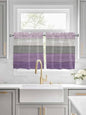Country Wood Board Gray Purple Window Valance Curtains, Farmhouse Gradient by IDOWMAT