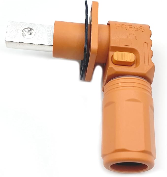 1 Set Battery Energy Storage Connector, 100A 16mm² High Current Connectors Quick Plug Terminal Orange Right Angle Plug and Socket IP67 Waterproof Power Adapter (100A, Orange)