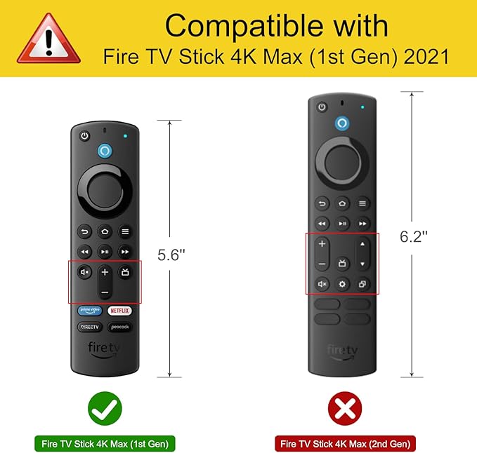CaseBot Remote Case for Fire TV Stick HD/4K/4K Max (1st Gen)/Fire TV Stick (3rd Gen)/Lite - Anti-Slip Shockproof Silicone Cover for Alexa Voice Remote (2nd & 3rd Generation) (Blue Glow)