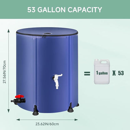 Collapsible Rain Barrel Water Storage Containers-53 Gallon Portable Rainwater - Image 4