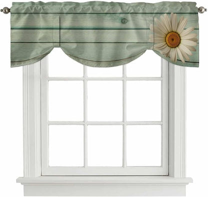 Daisy Flower Tie Up Valance Curtains by Unknown