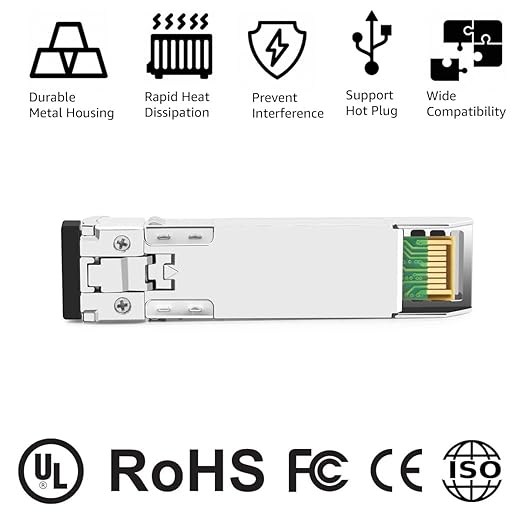 OPSTRAN 10GBASE-SR SFP+ Optical Transceiver Module Compatible with Ubiquiti Unifi UF-MM-10G 10Gbps 850nm 300m DDM Duplex LC MMF 10 Pack