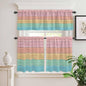 Kitchen Window Curtains Valance and Tier Set, Farm Colorful Wooden Plank Rod by Unknown