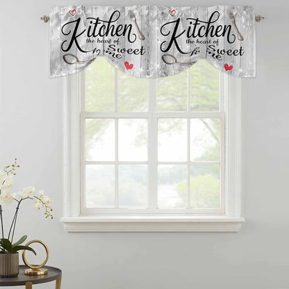 Kitchen Knife Fork Tie Up Valance Curtains - Image 2
