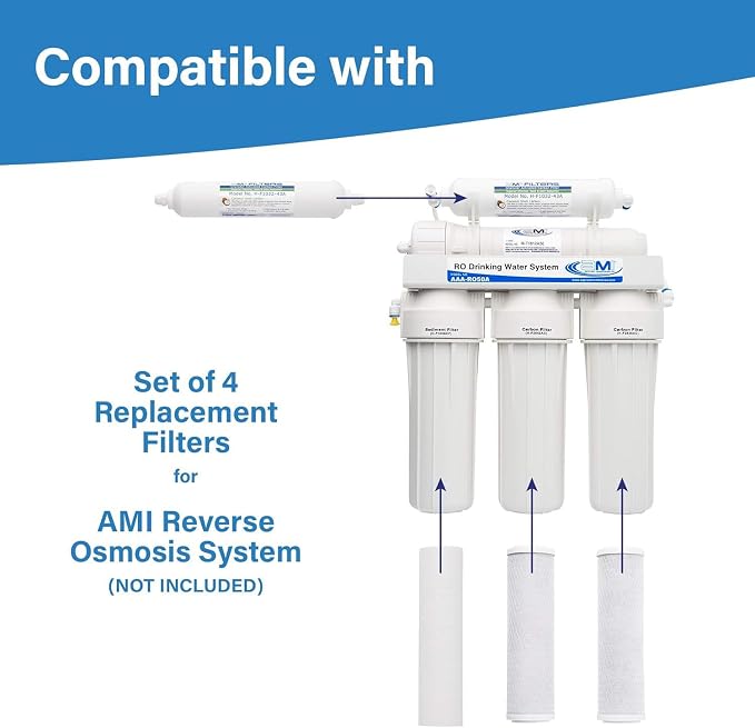 APPLIED MEMBRANES Reverse Osmosis Filter Replacement Set, 50 GPD Pre and Post - Image 7