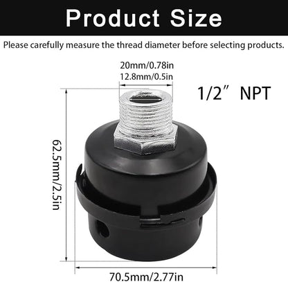 2pcs 1/2" Thread Air Compressor Silencer, Air Compressor Intake Filter Sound - Image 3