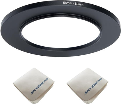 58mm Lens to 82mm Camera Lens Adapter 58mm to 82mm Step Up Ring Adapter Ring by SKYZHENG