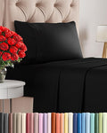 Twin Size 3 Piece Sheet Set - Comfy Breathable & Cooling Bed Sheets Set - Hotel Luxury Bedding for Women, Men, Kids, Teens, Boys & Girls - Deep Pockets, Ultra-Soft and Wrinkle Free - Oeko-Tex - Black