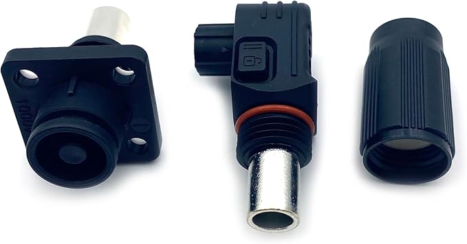 1 Set Battery Energy Storage Connector, 100A High Current Connectors Quick Plug Terminal Black Right Angle Plug and Socket IP67 Waterproof Power Adapter Crimping 16mm² Wiring (1000V)