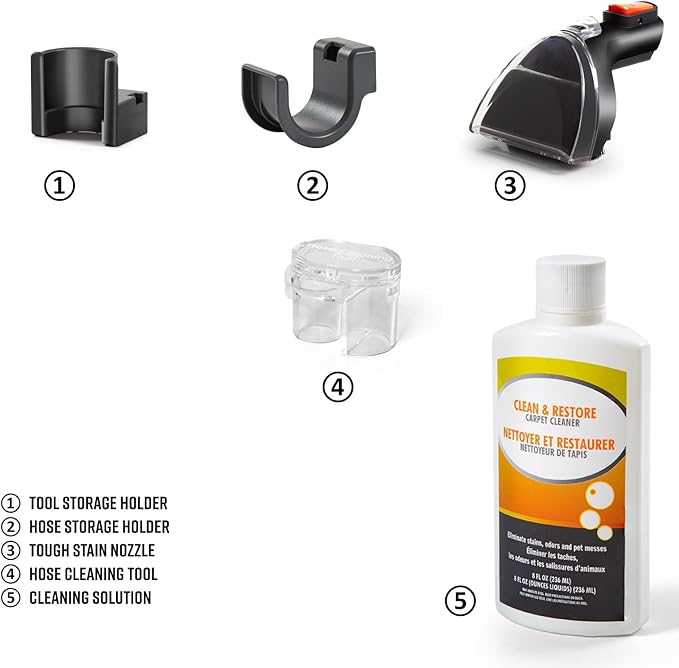 Armor All SCC301 0901 Upholstery & Carpet Cleaner, Car and Auto Detailer with Tools for Pets, Area Rugs and Couches