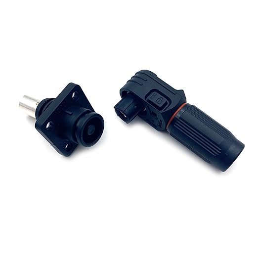 450A Battery Energy Storage Connector, 185mm² High Current Connectors IP67 Waterproof Crimping Wiring Power Adapter Quick Plug Terminal Right Angle Plug and Socket (1500V Black+Orange)