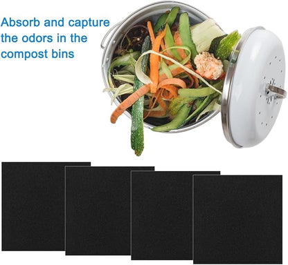 4 Pack 5inch Charcoal Filters for Kitchen Compost Bin, Compost Filters for - Image 7