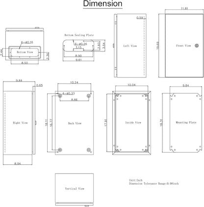 VEVOR NEMA Steel Enclosure, IP66 Waterproof & Dustproof, Outdoor/Indoor - Image 9