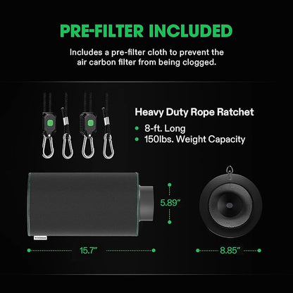VIVOSUN 6 Inch Air Carbon Filter Smelliness Control - Image 6