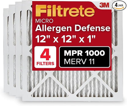Filtrete 12x12x1 AC Furnace Air Filter, MERV 11, MPR 1000, Micro Allergen by Filtrete