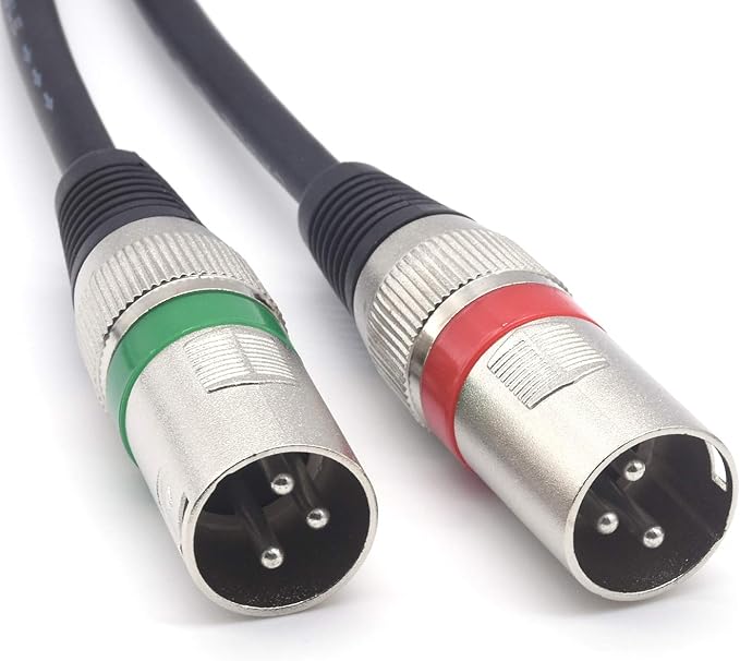 SiYear 10FT 6.35mm (1/4inch) TRS Male Plug to 2 Dual XLR Male Stereo Unbalanced Y Splitter Patch Microphone Cable Cord （3M）