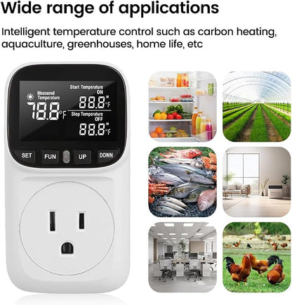 Diymore 1800W Digital Temperature Controller Plug in Thermostat Outlet Digital - Image 2