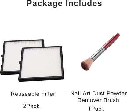 Nail Dust Collector Filters 2 Pack Nail Dust Suction Collector Replacement - Image 7