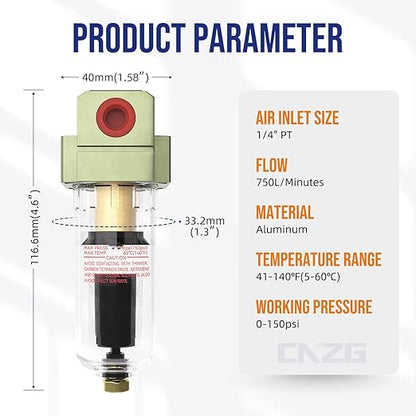 NPT 1/4 Auto Drain Air Pump Filter Pneumatic Water Trap - Image 2