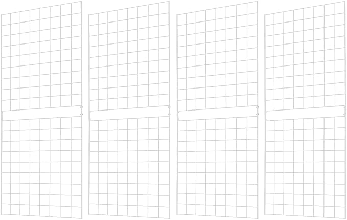 7RiversART Grid Wall Commercial Grade Gridwall Panels – Heavy Duty Grid Panel for Any Retail Display Wall Grid 2' Width x 5' Height, White (Pack of 4) Easily Portable